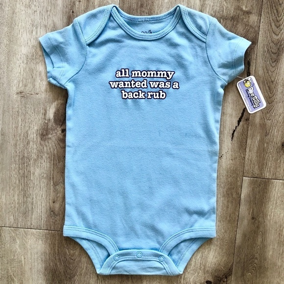 Baby, Onesie, Blue, Funny, Graphic, ONESIE, Size 6-12 MTS, New With Tags - Picture 1 of 7